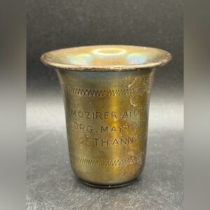 Antique Sterling Silver Mozirer Aid Society Engraved Judaica Kiddush Cup